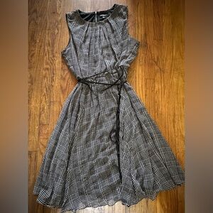 Roz & Ali Black and White Plaid Maxi Dress